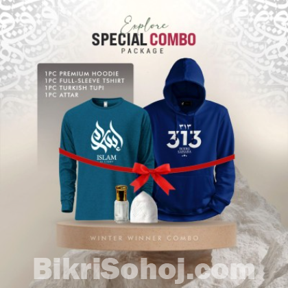 1 Premium Hoodie, 1 Premium Full Sleeve T-Shirt